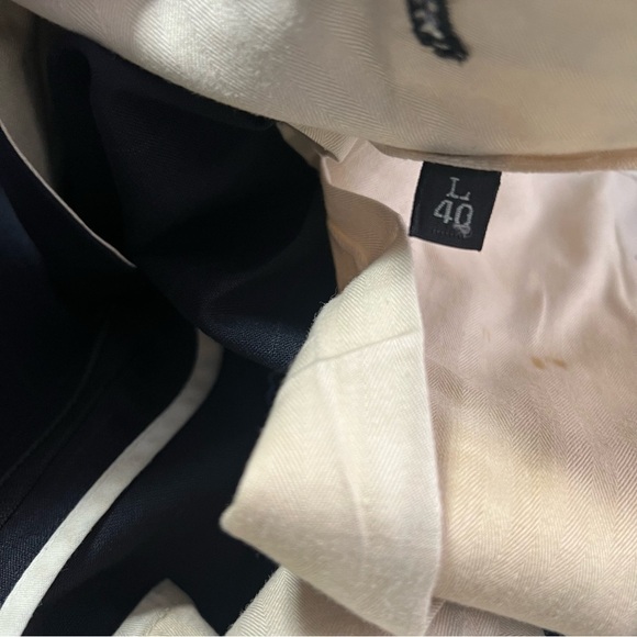 Club Room Men’s 100% Pure Wool Suit Navy with Pinstripes Pants Sz L40 Business - Picture 11 of 15